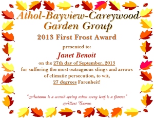 2013 ABC First Frost Award